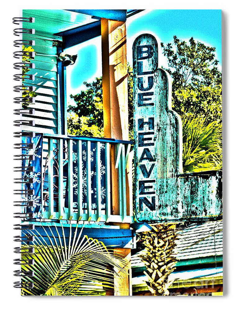 Blue Heaven Spiral Notebook featuring the photograph Blue Heaven in Key West - 1 by Susanne Van Hulst