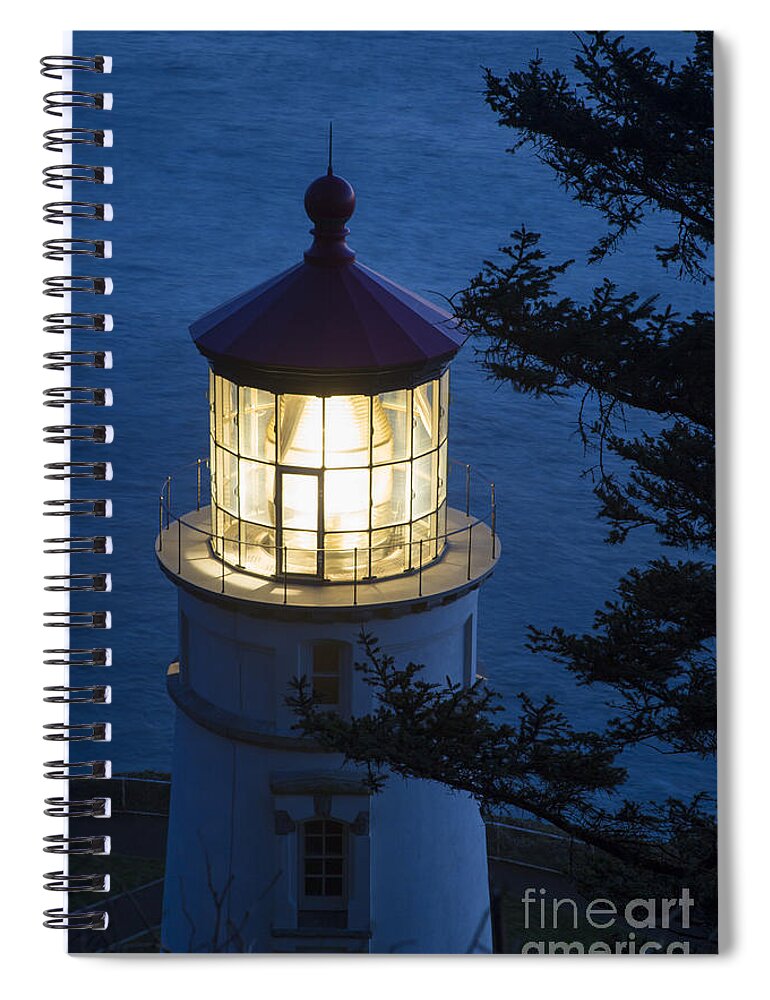 Oregon Spiral Notebook featuring the photograph Blue Lighthouse by Brian Jannsen
