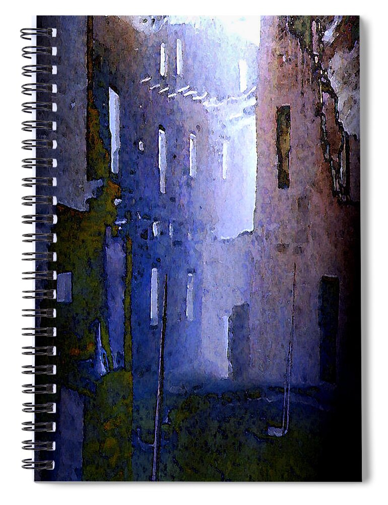Digital Spiral Notebook featuring the digital art Blue Mesa by David Hansen