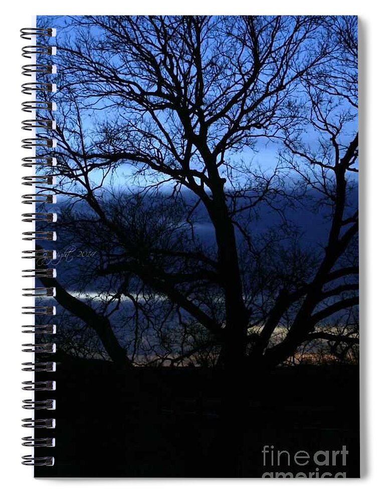 Blue Sunrise Moon Spiral Notebook featuring the photograph Blue Moon Sunrise by PainterArtist FIN
