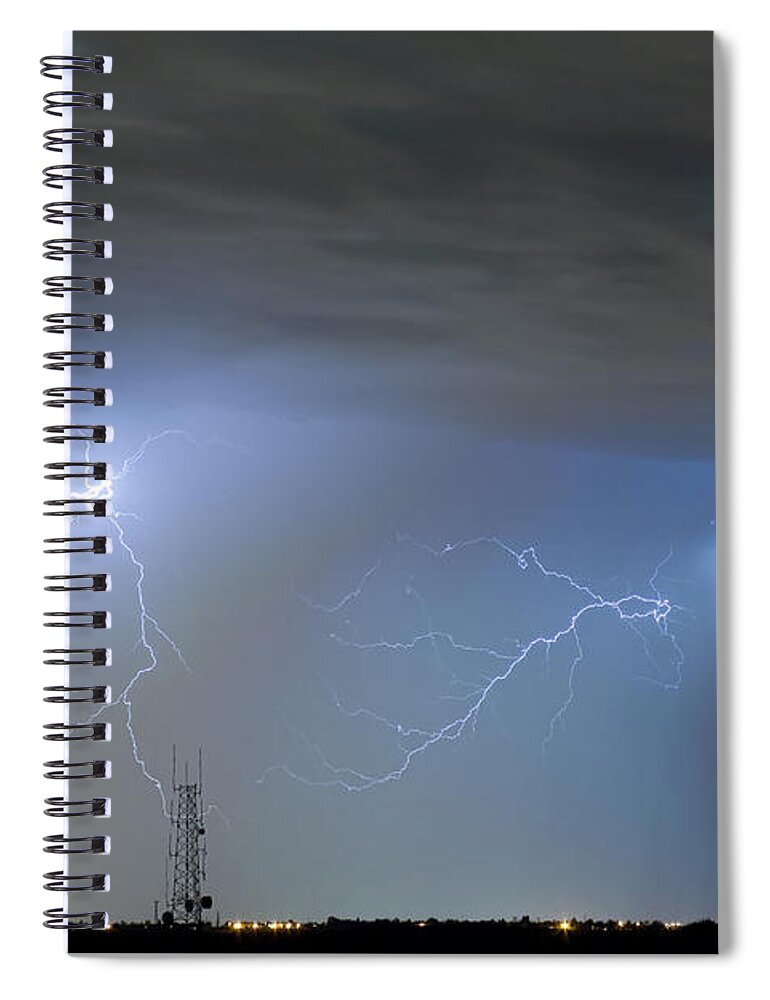 Lightning Spiral Notebook featuring the photograph Blue Noise by James BO Insogna