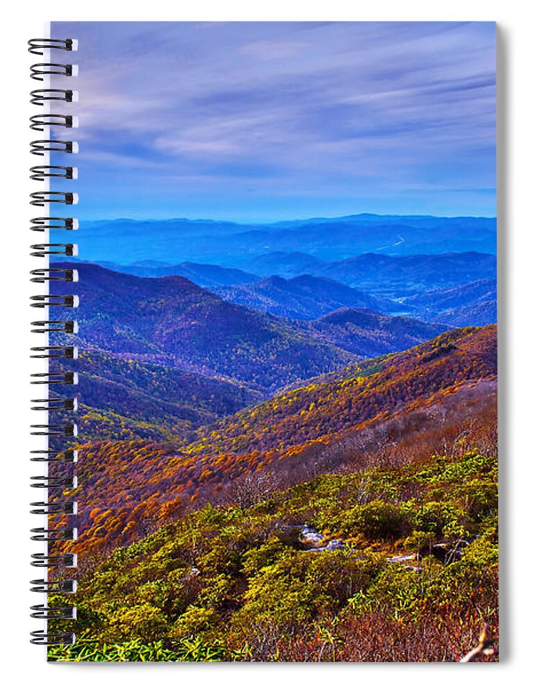  America Spiral Notebook featuring the photograph Blue Ridge Parkway by Alex Grichenko