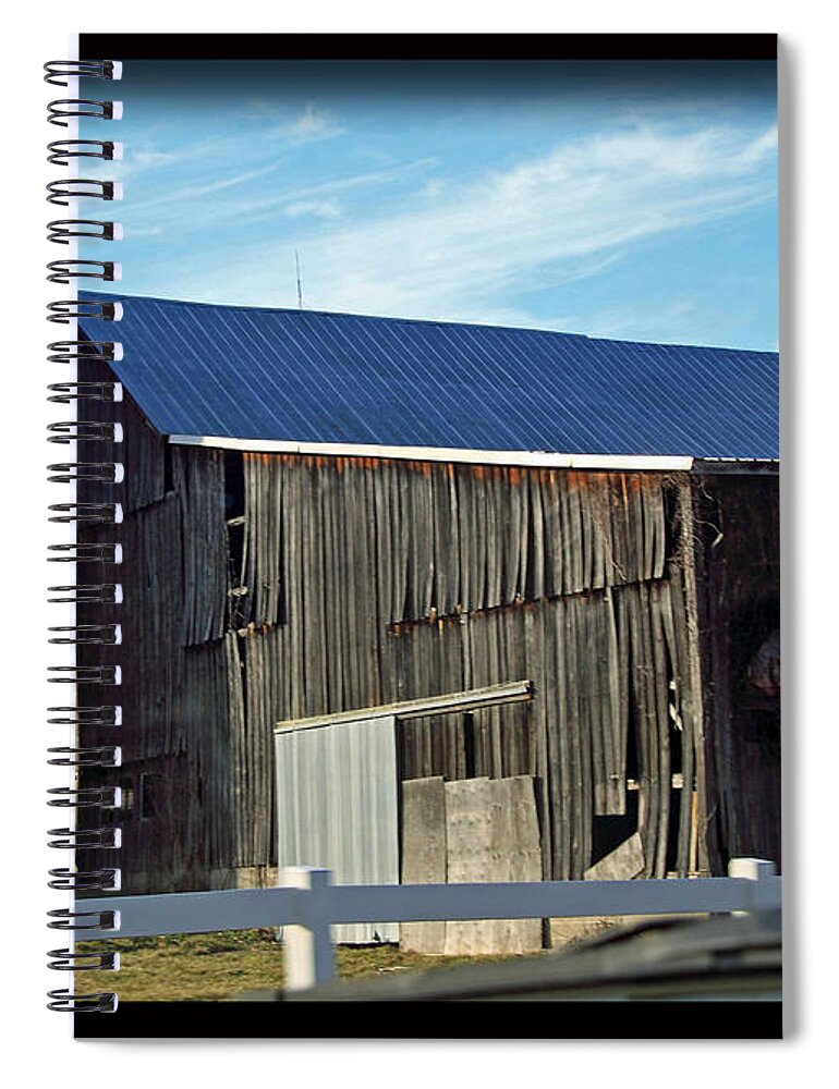 Barns Spiral Notebook featuring the photograph Blue Roof Barn and Silo by PJQandFriends Photography