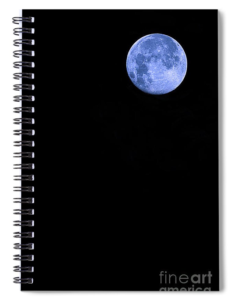 Supermoon Spiral Notebook featuring the photograph Blue Supermoon by Trish Mistric