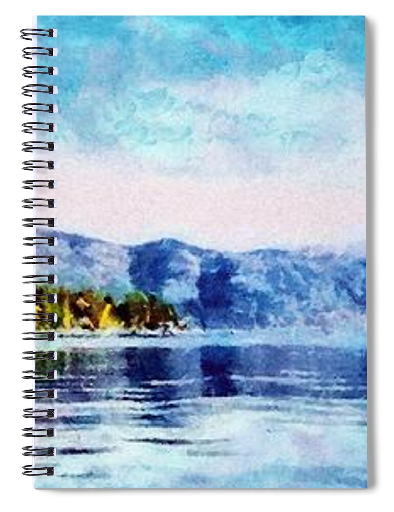 California Spiral Notebook featuring the painting Blue Tahoe by Jeffrey Kolker