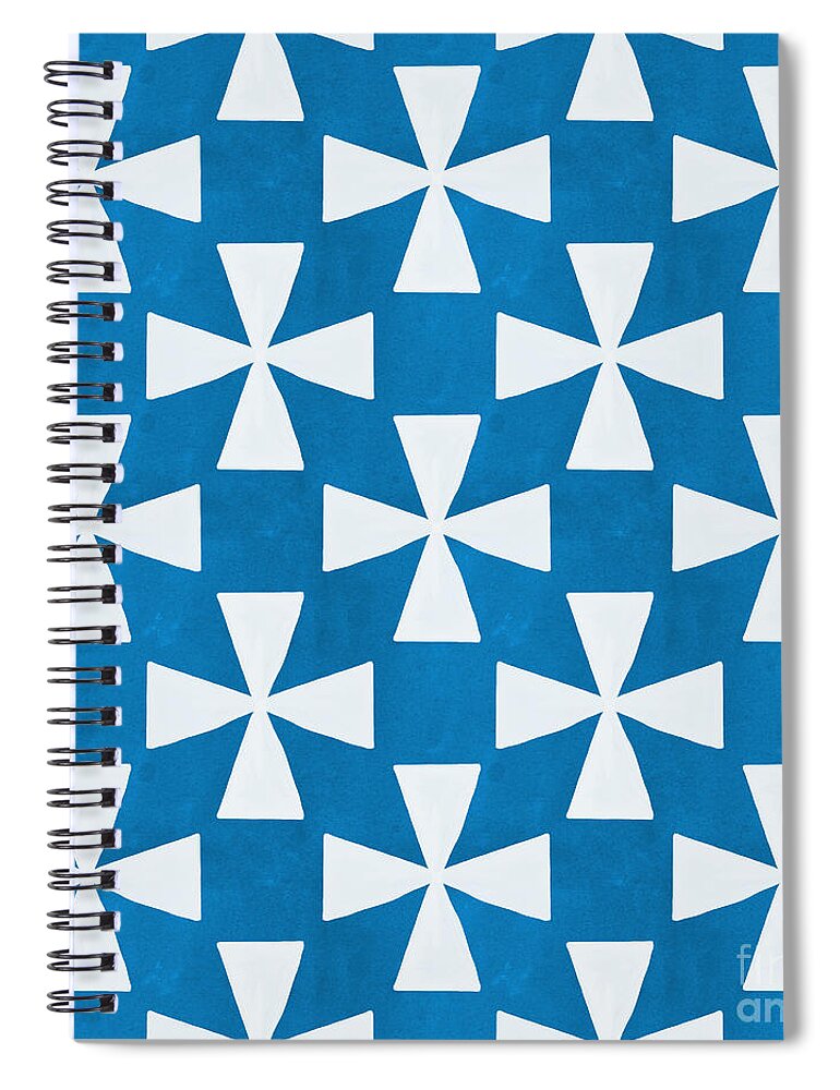 Abstract Spiral Notebook featuring the painting Blue Twirl by Linda Woods