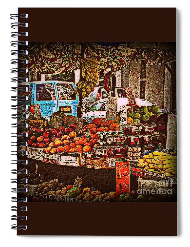 Fruitstand Spiral Notebook featuring the photograph Blue Van by Miriam Danar