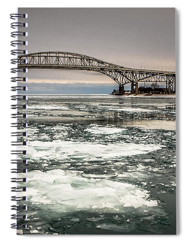 Blue Water Spiral Notebook featuring the photograph Blue Water Ice Flows by Grace Grogan