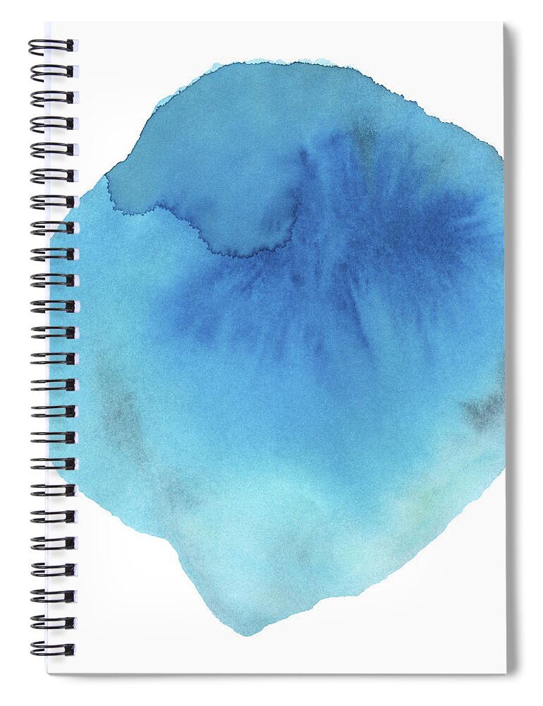 Blue Watercolor Paint Texture Spiral Notebook
