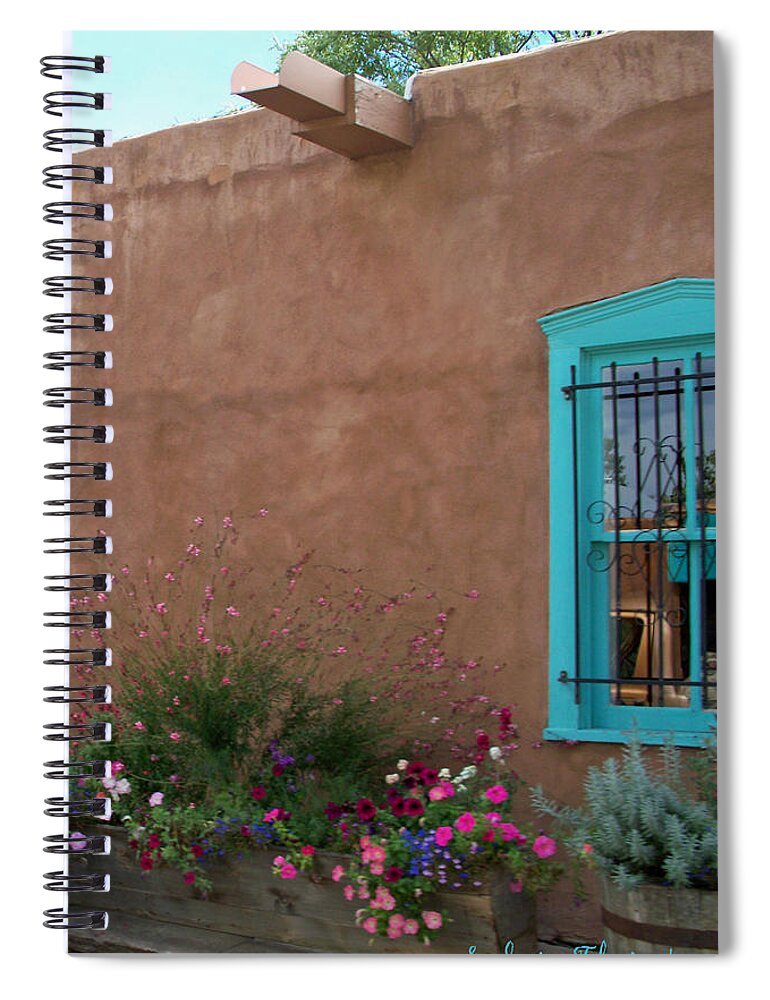 Santa Fe Spiral Notebook featuring the photograph Blue Window by Sylvia Thornton