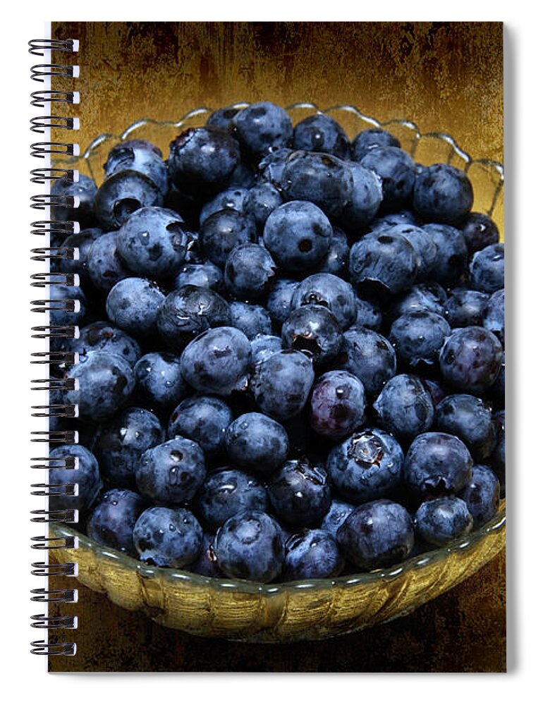 Blueberries Spiral Notebook featuring the photograph Blueberry Elegance by Andee Design