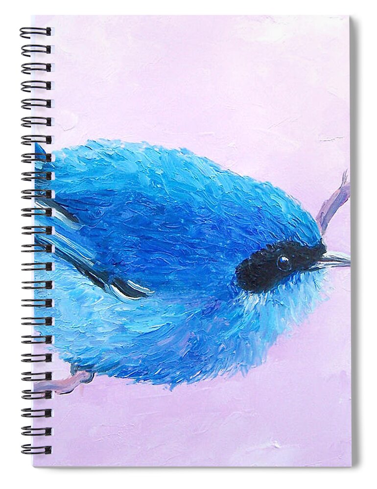 Bluebird Spiral Notebook featuring the painting Bluebird by Jan Matson