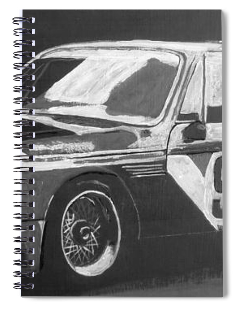 Bmw Spiral Notebook featuring the painting BMW 3.0 CSL Alexander Calder Art Car by Richard Le Page