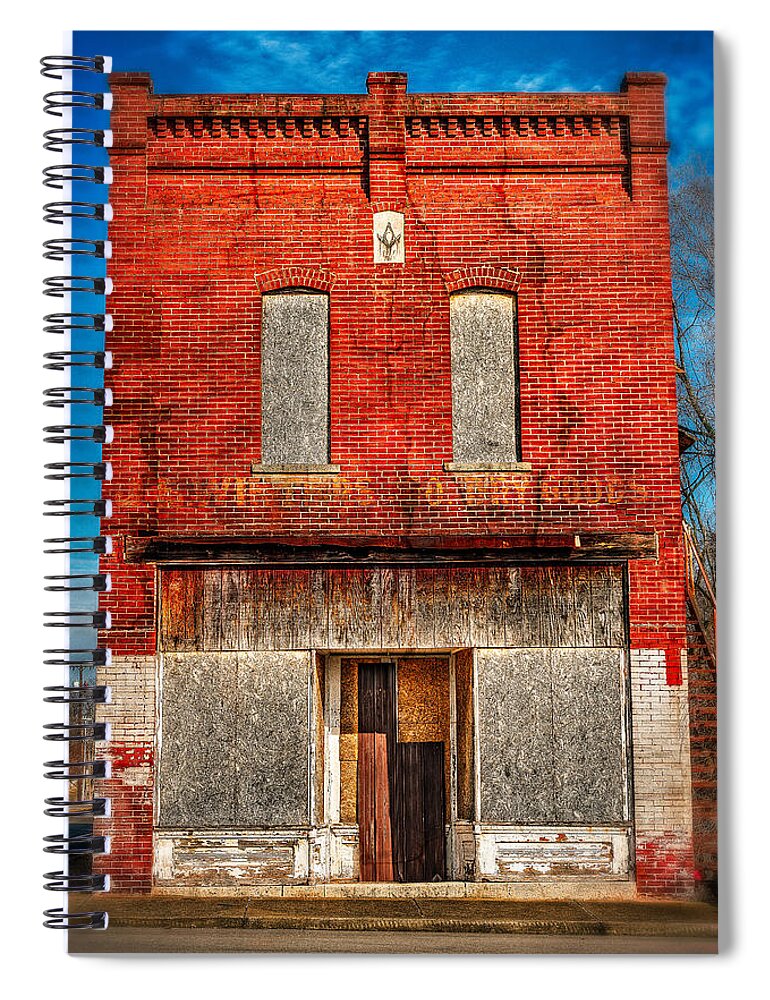Adams Tn Spiral Notebook featuring the photograph Boarded Up by Brett Engle