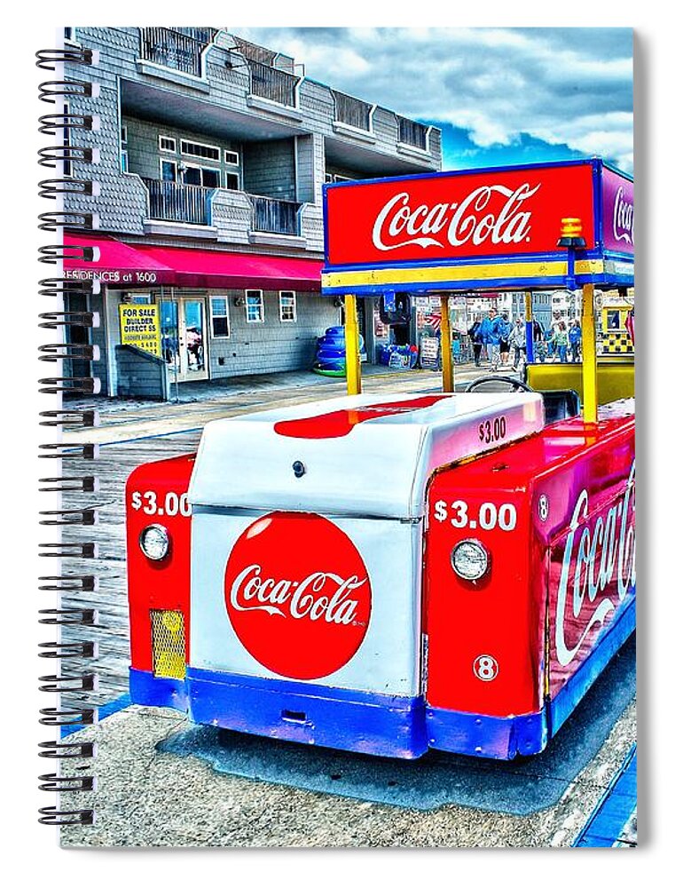 Tram Spiral Notebook featuring the photograph Boardwalk Tram by Nick Zelinsky Jr