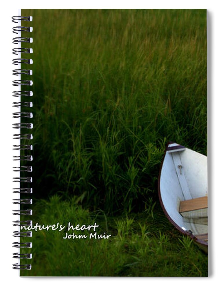 Inspirational Spiral Notebook featuring the photograph Boat in the Marsh by Caroline Stella
