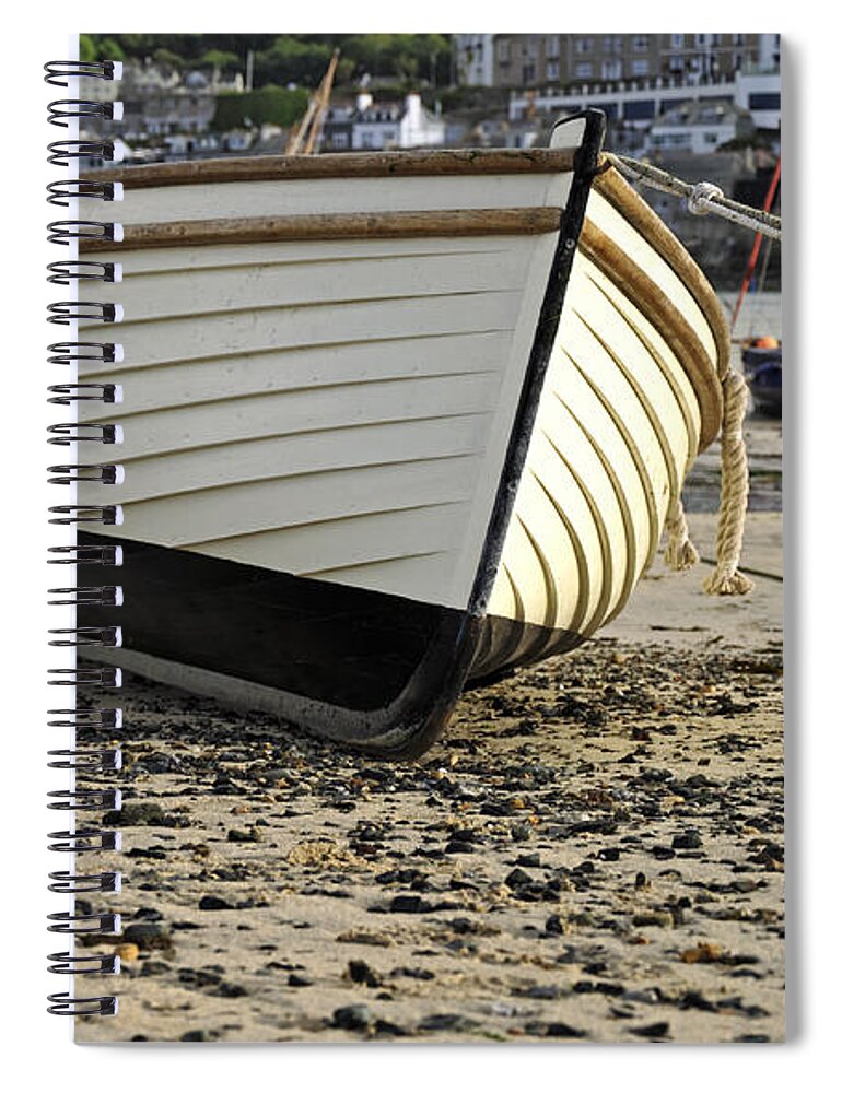 Britain Spiral Notebook featuring the photograph Boat On The Beach - St Ives Harbour by Rod Johnson