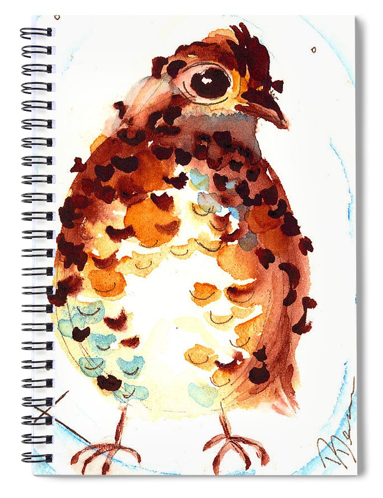 Bob White Quail Watercolor Spiral Notebook featuring the painting Bob by Dawn Derman