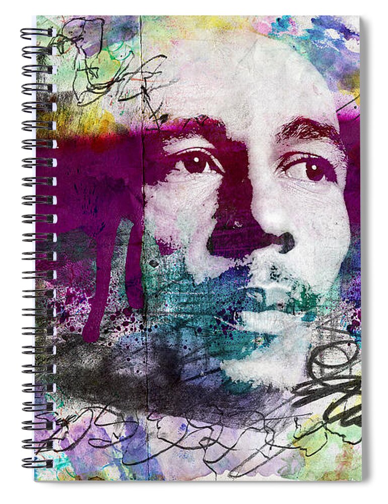 Bob Spiral Notebook featuring the painting Bob Marley One Love by Jonas Luis