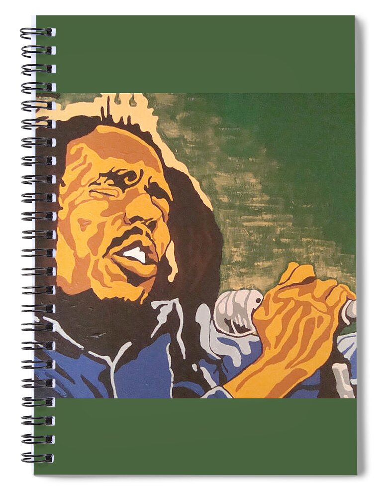 Bob Marley Spiral Notebook featuring the painting Bob Marley by Rachel Natalie Rawlins