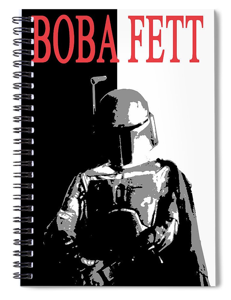Boba Spiral Notebook featuring the digital art Boba Fett- Gangster by Dale Loos Jr