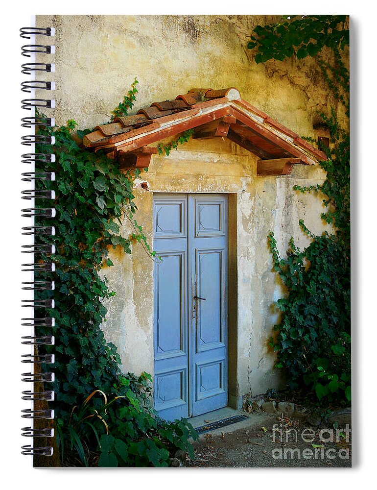 Blue Spiral Notebook featuring the photograph Boboli Blue Door by Valerie Reeves