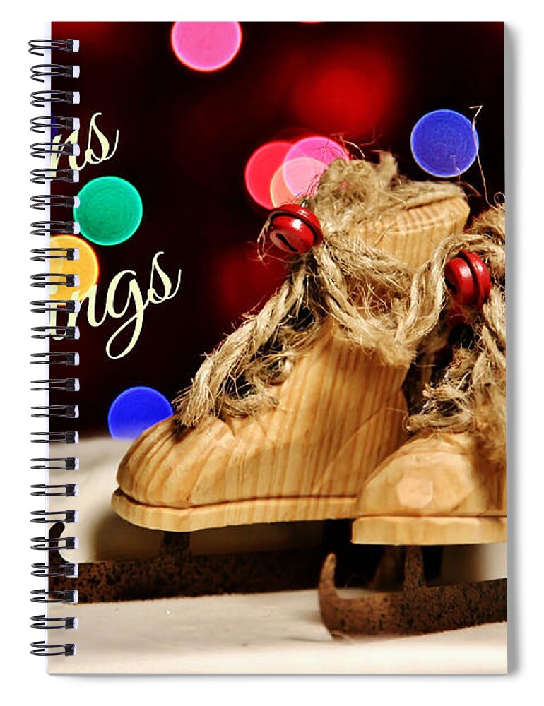 Maine Spiral Notebook featuring the photograph Bokeh Skates Card by Karin Pinkham