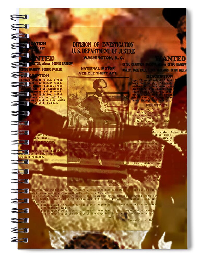 Fractal Art Spiral Notebook featuring the digital art Bonnie and Clyde by Elizabeth McTaggart