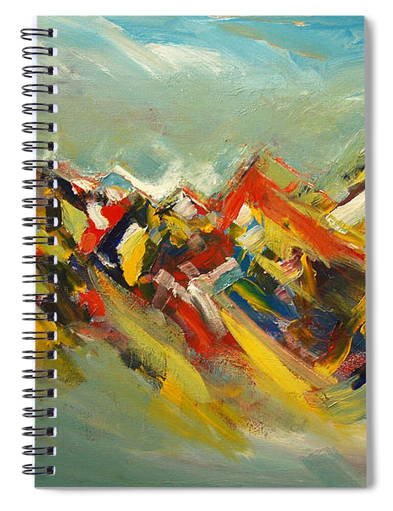  Spiral Notebook featuring the painting Book Mountian by John Gholson