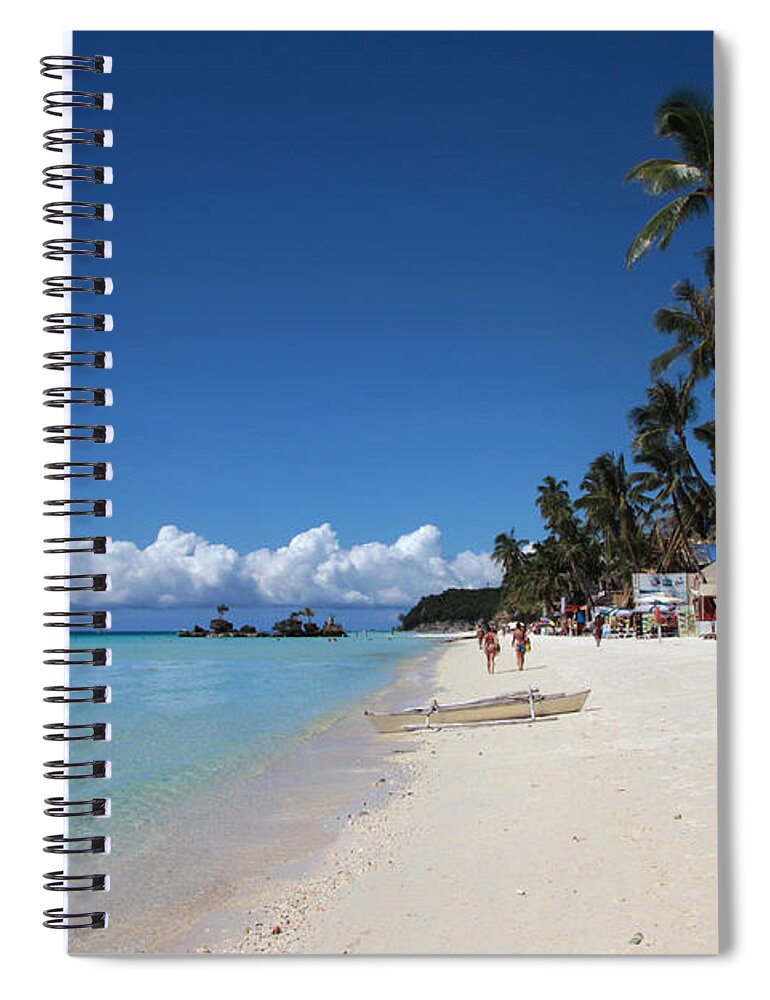 Boracay Spiral Notebook featuring the photograph Boracay Beach by Joey Agbayani