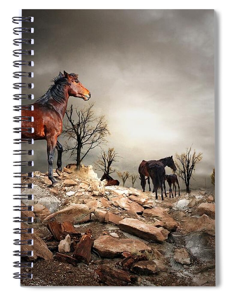 Animal Spiral Notebook featuring the digital art Born To Be Wild by Davandra Cribbie