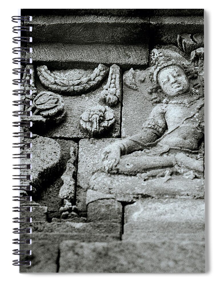 Beauty Spiral Notebook featuring the photograph Borobudur Apsara Beauty by Shaun Higson