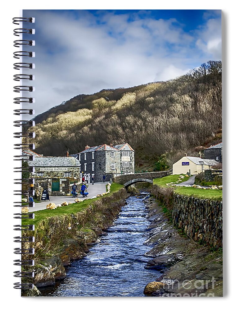 Boscastle Harbour Spiral Notebook featuring the photograph Boscastle Cornwall by Chris Thaxter