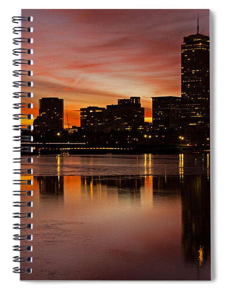 Boston Spiral Notebook featuring the photograph Boston Dawn by Ken Stampfer