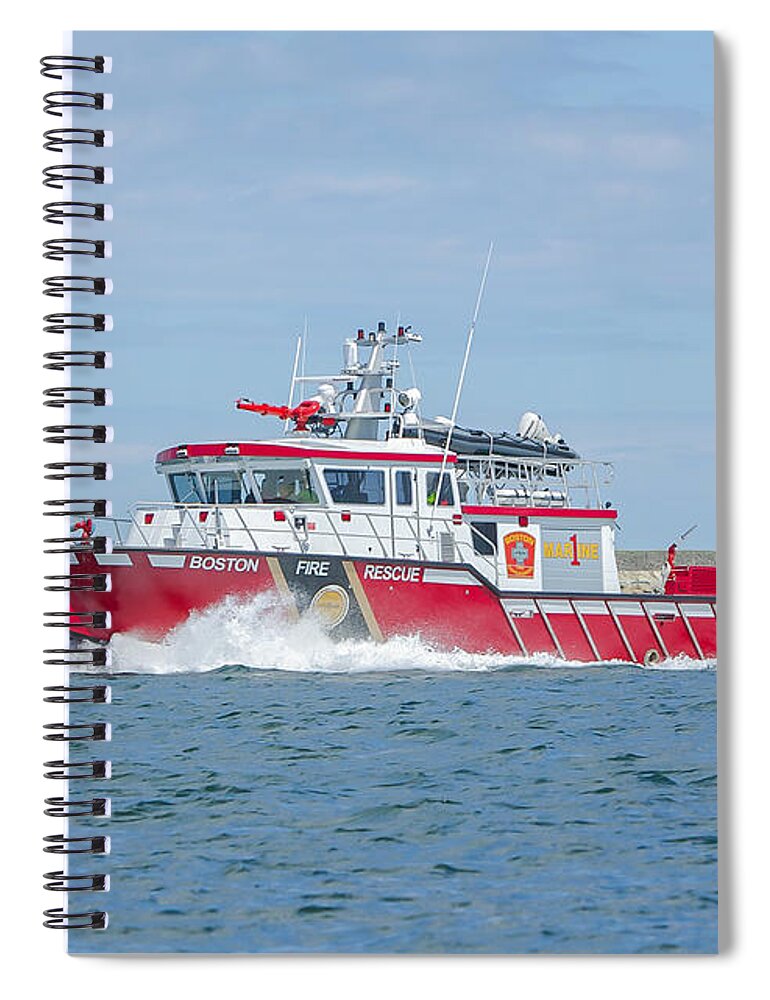 John S. Damrell Spiral Notebook featuring the photograph Boston Fire Marine 1 by Brian MacLean