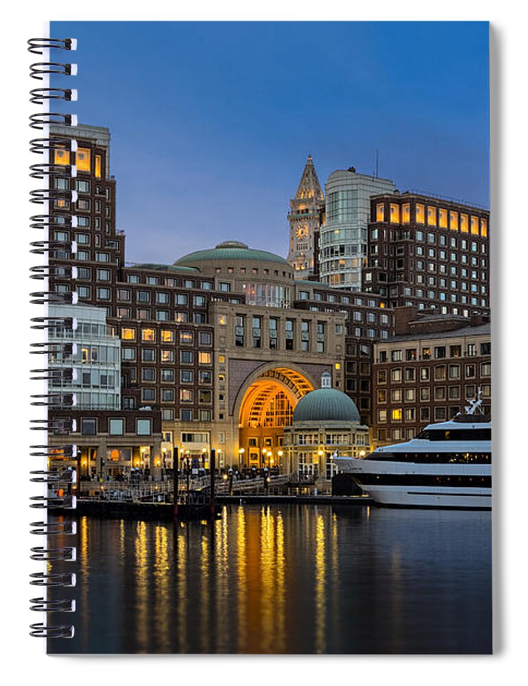 Boston Spiral Notebook featuring the photograph Boston Harbor Skyline by Susan Candelario