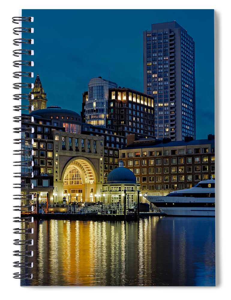 Boston Spiral Notebook featuring the photograph Boston Harbor by Susan Candelario