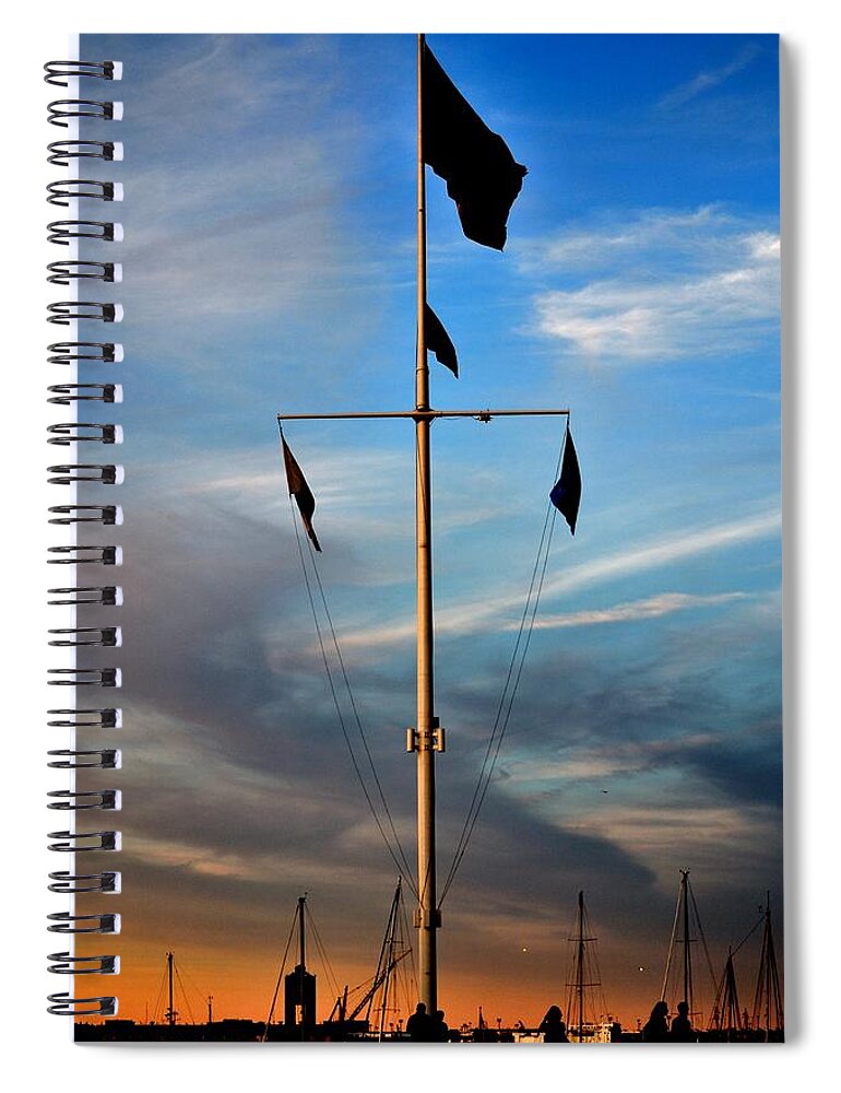 Boston Spiral Notebook featuring the photograph Boston Harbor Twilight by Jatin Thakkar