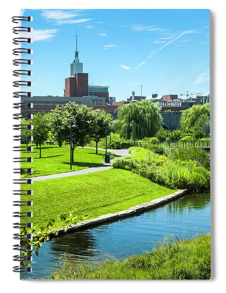 Viewpoint Spiral Notebook featuring the photograph Bostons Northpoint Park And Boston by Drnadig