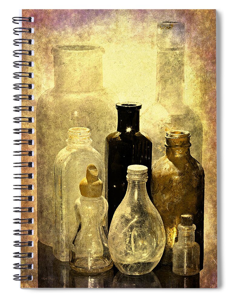 Bottles Spiral Notebook featuring the photograph Bottles From The Past by Phyllis Denton