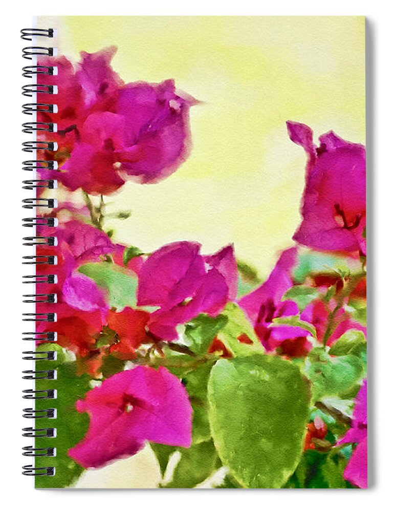 Bougainvillea Painting Spiral Notebook featuring the photograph Bougainvillea by Olga Hamilton