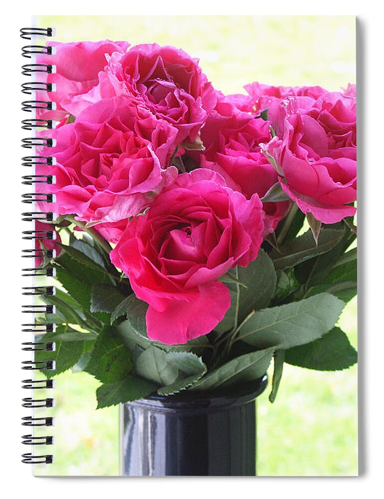 Bloom Spiral Notebook featuring the photograph Bouquet Of Spray Roses by Bonnie Sue Rauch