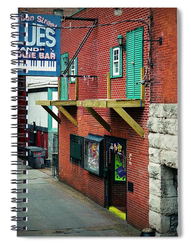 Nashville Spiral Notebook featuring the digital art Bourbon Street Blues by Linda Unger