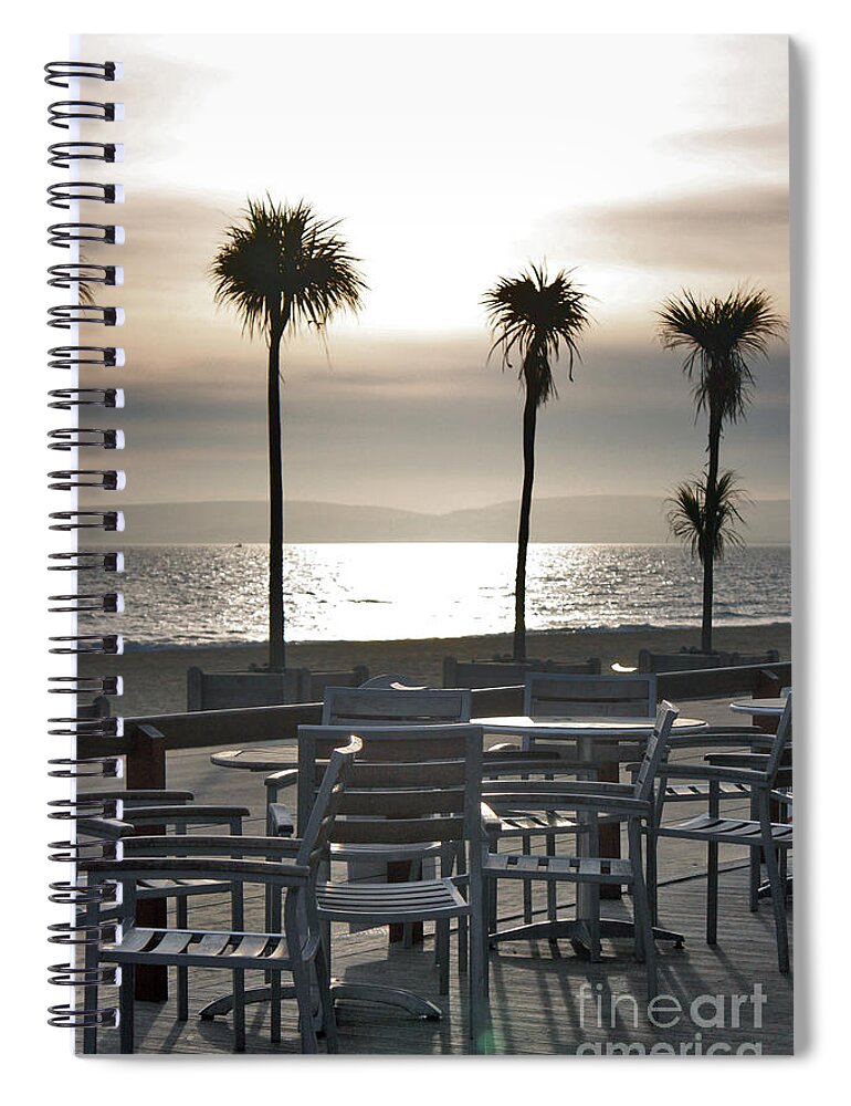 Bournemouth Beach Spiral Notebook featuring the photograph Bournemouth Beach in December by Terri Waters