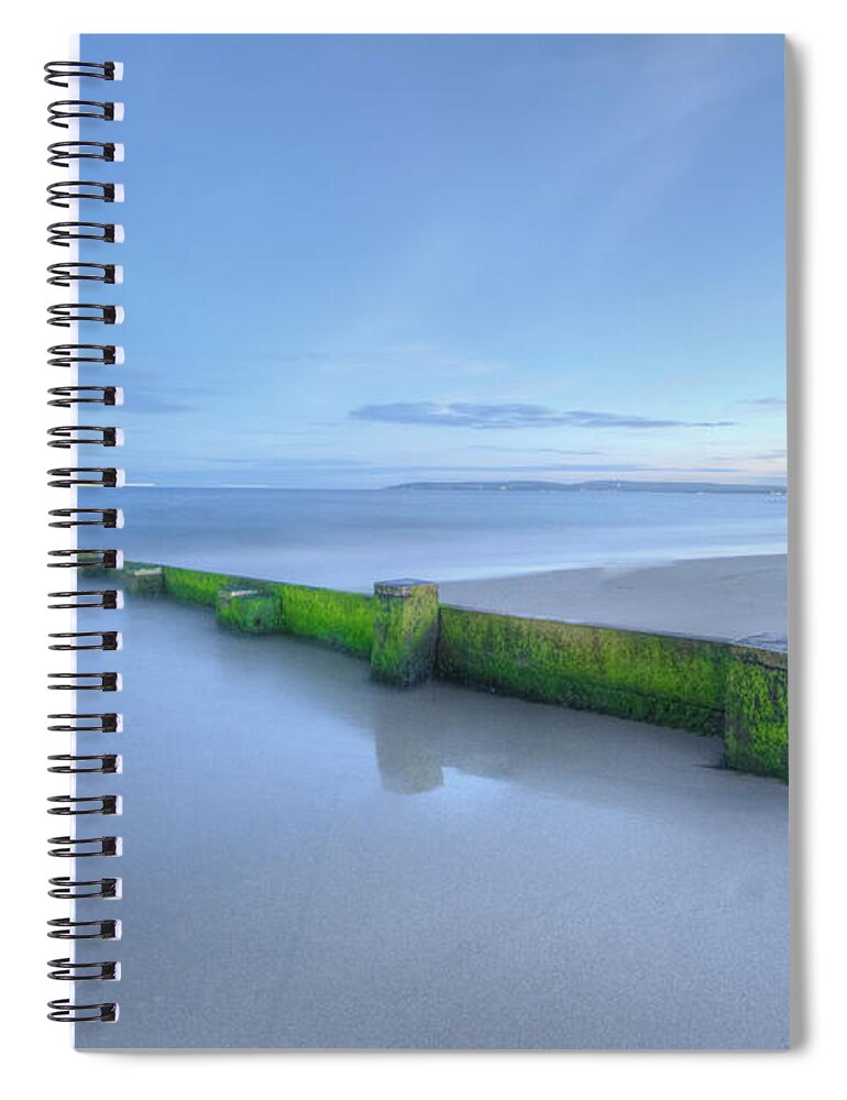 Yhun Suarez Spiral Notebook featuring the photograph Bournemouth Beach Sunset by Yhun Suarez