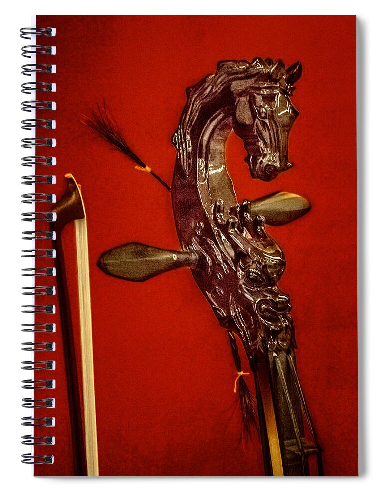 Lute Spiral Notebook featuring the digital art Bowed Lute by Georgianne Giese