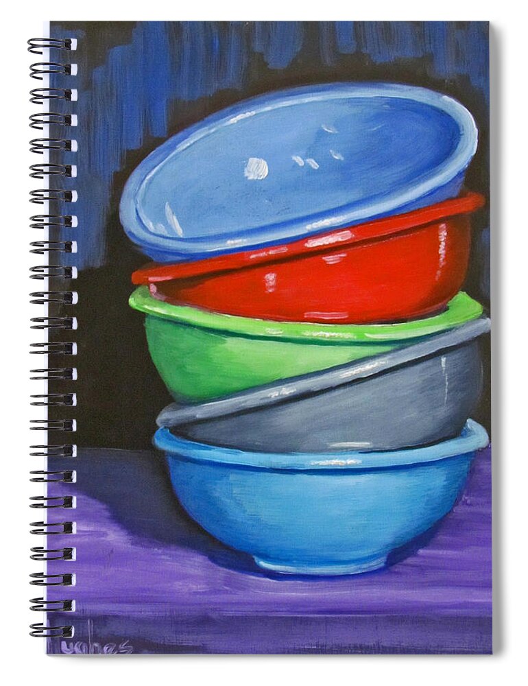 Bowl Spiral Notebook featuring the painting Bowls by Kevin Hughes