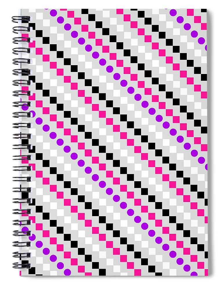 Digital Spiral Notebook featuring the digital art Boxed Stripe by Louisa Hereford