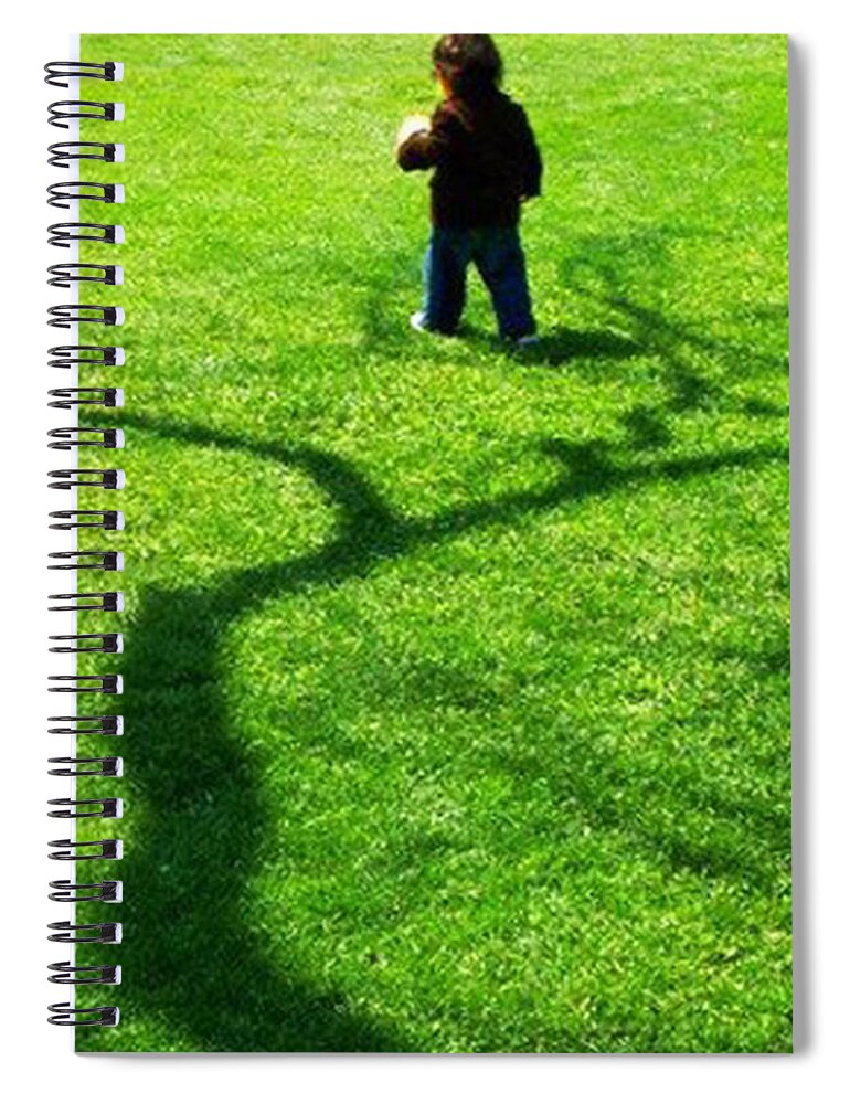 Boy In A Tree Spiral Notebook featuring the digital art Boy In A Tree by Pamela Smale Williams