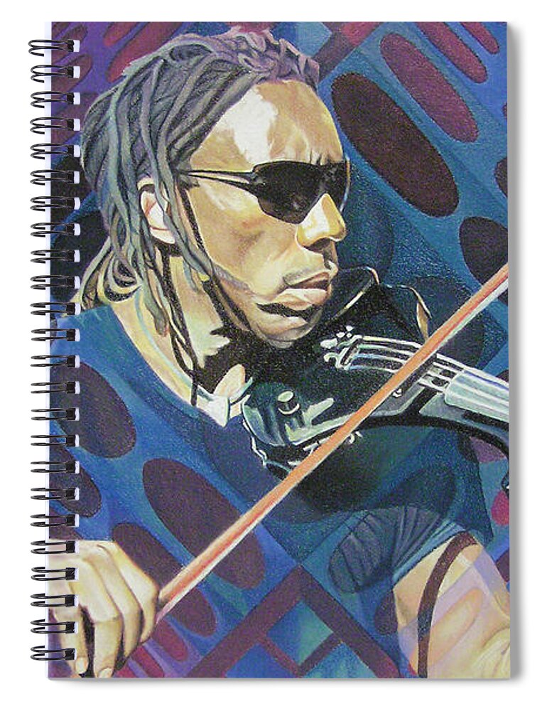 Boyd Tinsley Spiral Notebook featuring the drawing Boyd Tinsley-Op Art Series by Joshua Morton